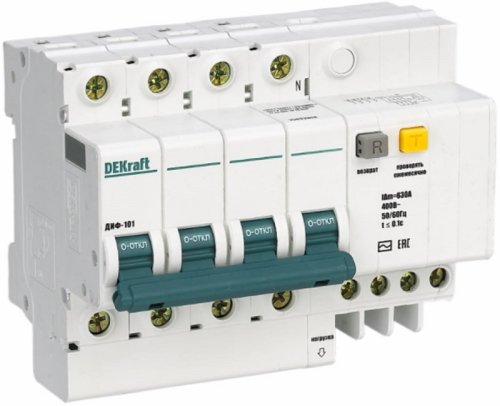 Автомат дифференциального тока АВДТ DEKraft ДИФ-101 4п 32А 30мА 4.5кА C тип AC фото Автомат дифференциального тока АВДТ DEKraft ДИФ-101 4п 32А 30мА 4.5кА C тип AC картинка